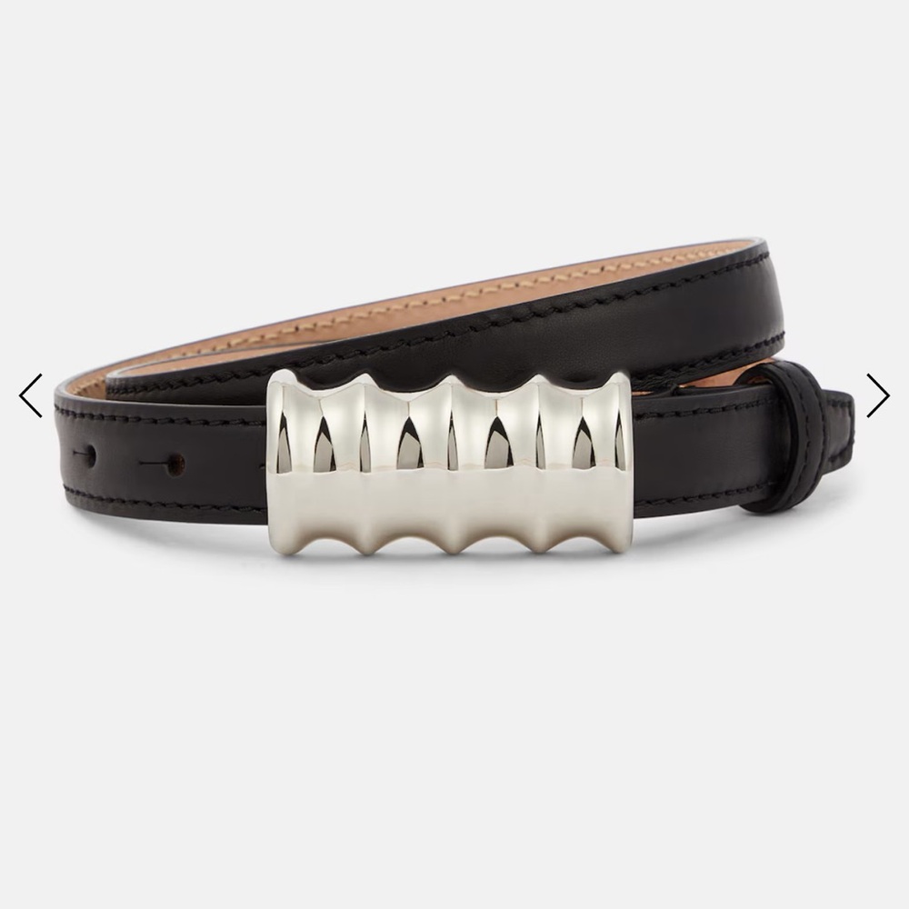 KHAITE Black Belt with Silver Buckle